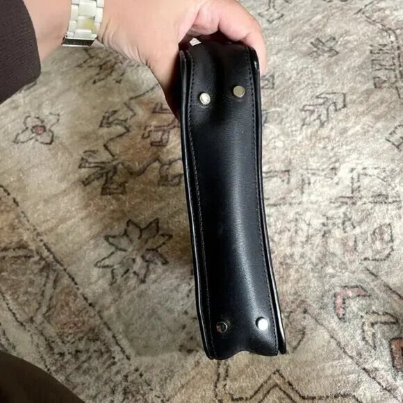 Kate Spade Connie Small Triple Gusset Satchel Top Handle Bag Black Leather EUC - Picture 7 of 14